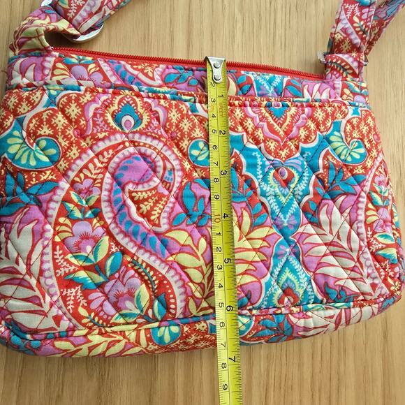 Vera Bradley Crossbody Paisley in Paradise Quilted Pink Bag Adjustable Purse - Picture 4 of 12